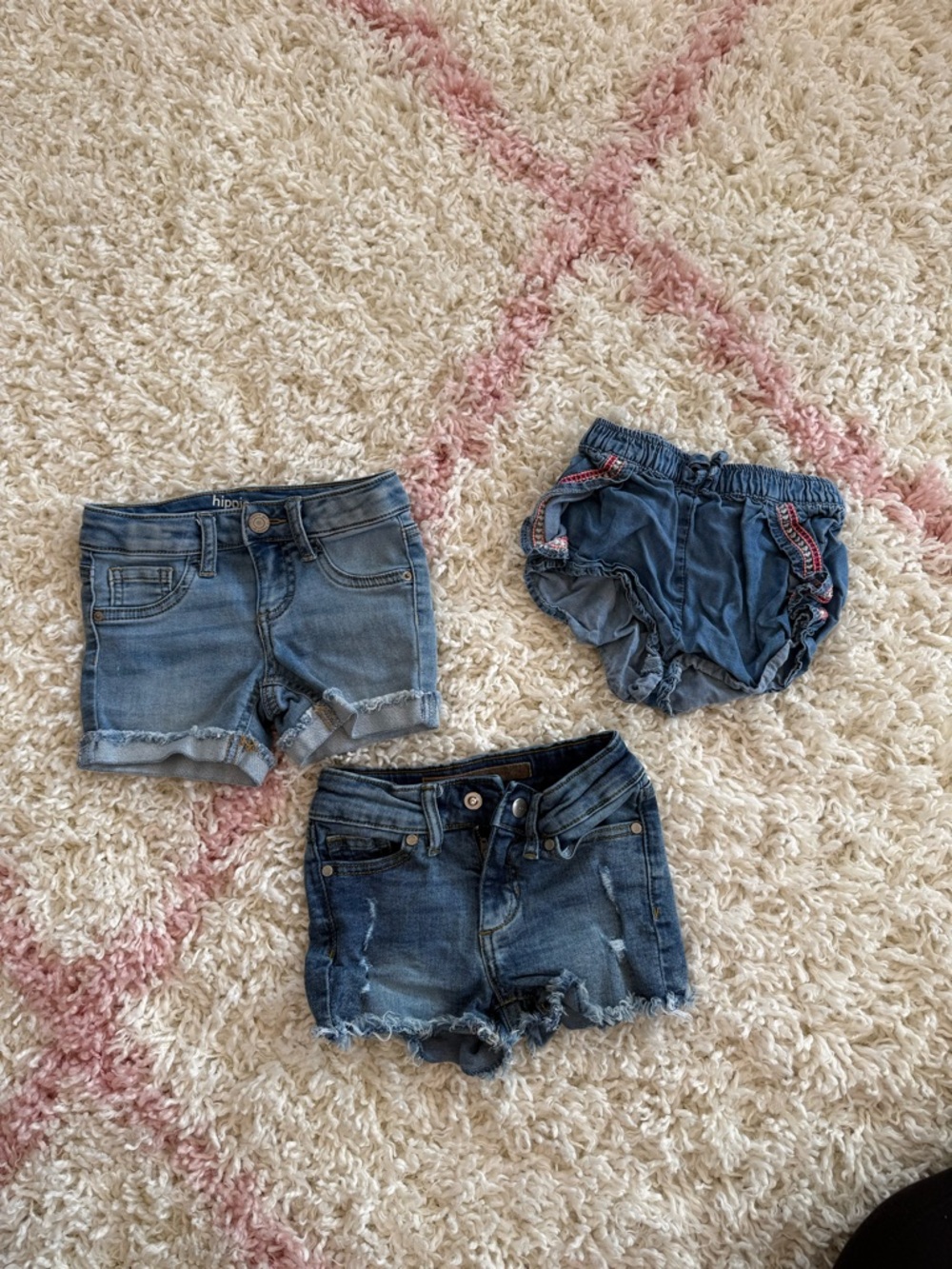 Girls Denim Shorts Trio - Light & Medium Blue size 4T & 5T